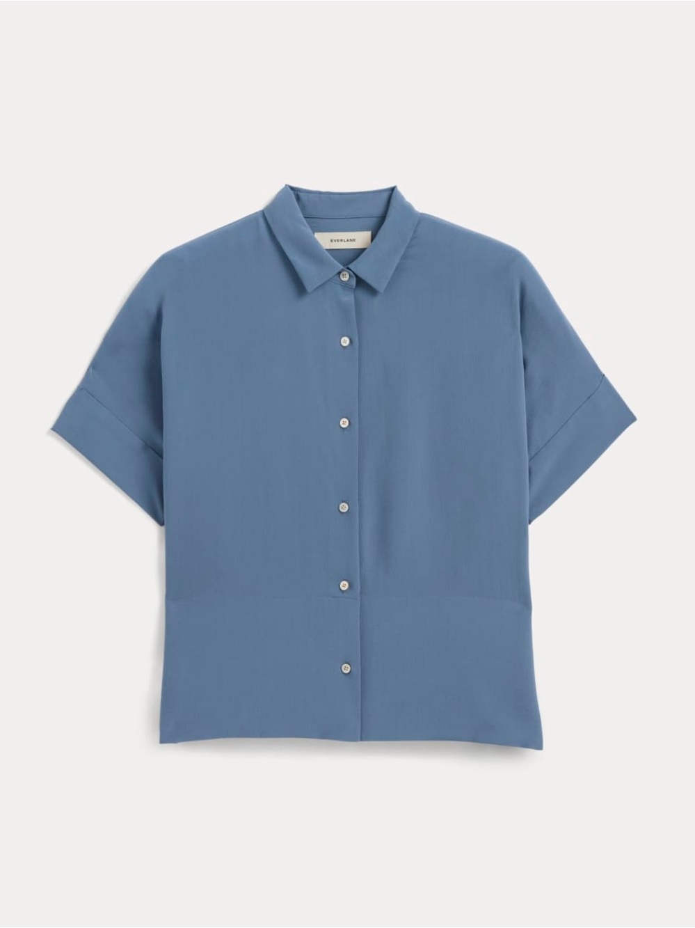 Everlane Cornflower Blue Relaxed Short Sleeve Button-Down Shirt - Picture 5 of 7